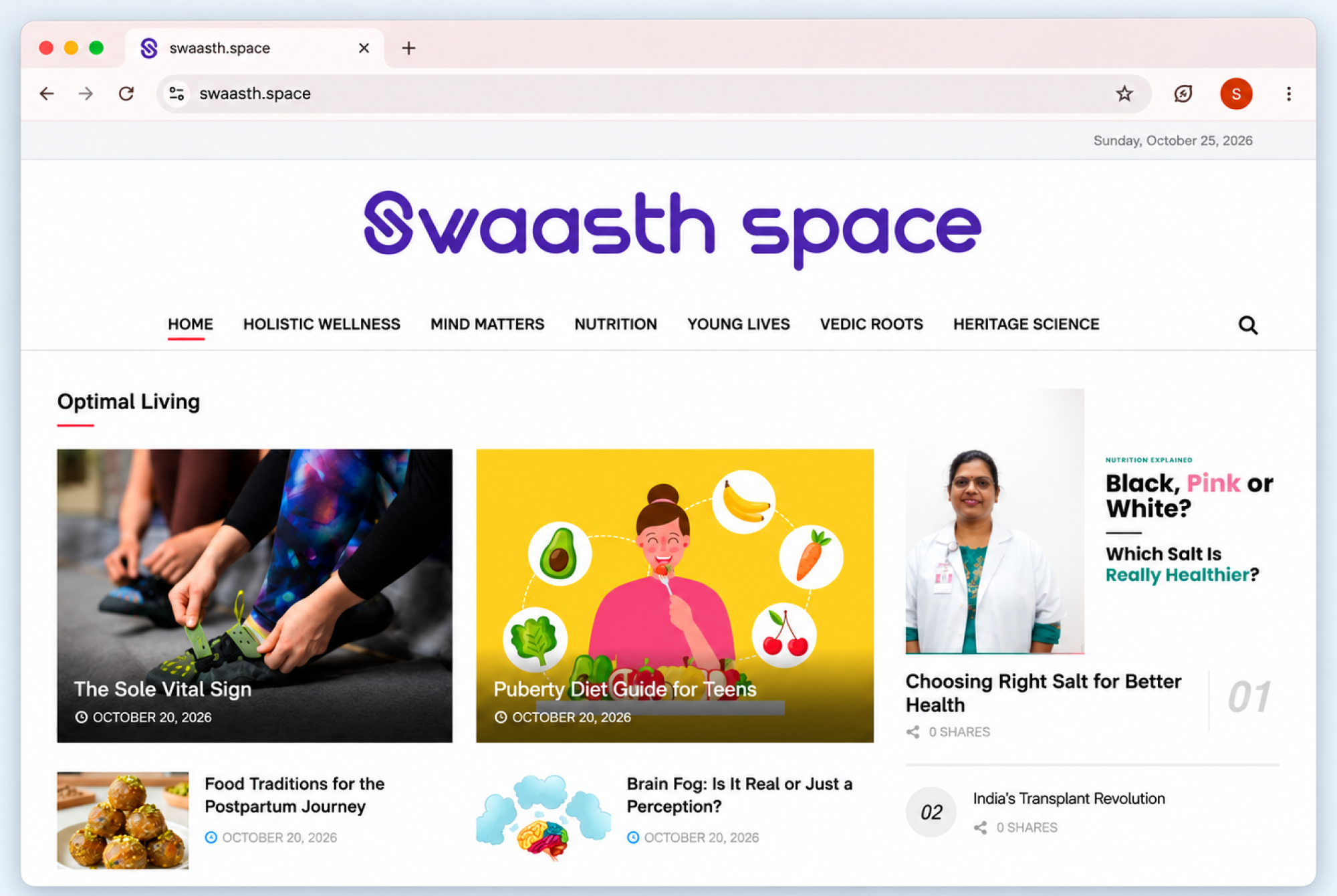 Swaasth Space Wellness Homepage