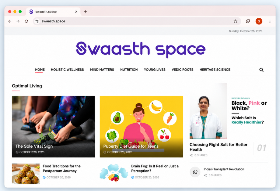 Swaasth Space Wellness Homepage